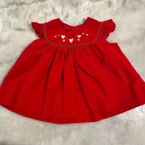 Red Baby Dress with Embroidered Details